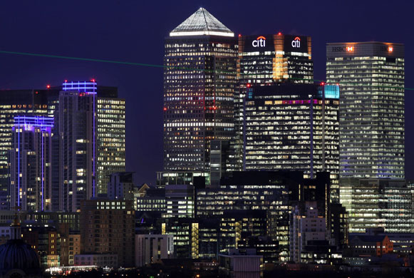 Week in Business: Canary Wharf skyline at night