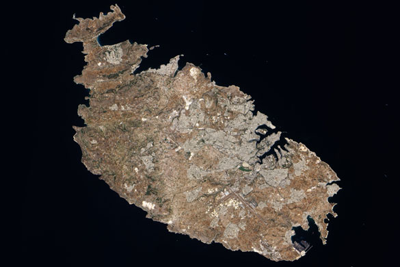 Satellite eye on Earth: The largest island in the Republic of Malta archipelago, island of Malta