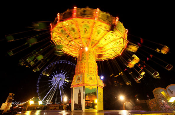 Winter Wonderland: Members of the public enjoy the Winter Wonderland attraction in Hyde Park