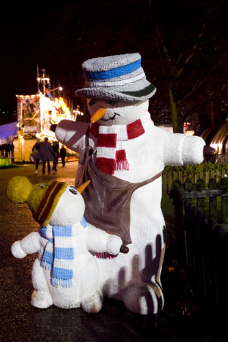 Winter Wonderland: Plastic snowmen at Winter Wonderland