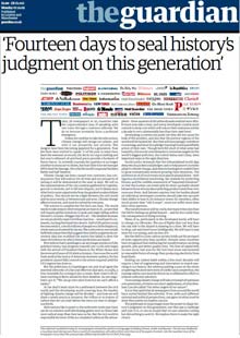 The Guardian front page on Monday 7 December