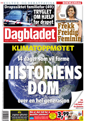 Copenhagen editorials: Dagbladet, Oslo