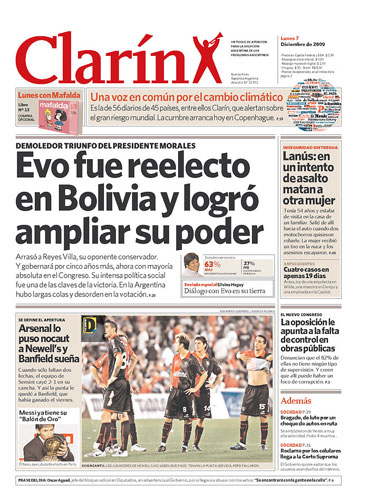 Climate change papers: Clarin, Argentina