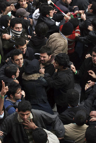 More violence in Tehran: Student supporters of Mousavi scuffle with pro-government students 