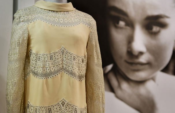 Hepburn auction: A Valentino cream lace and silk mini dress from 1968 