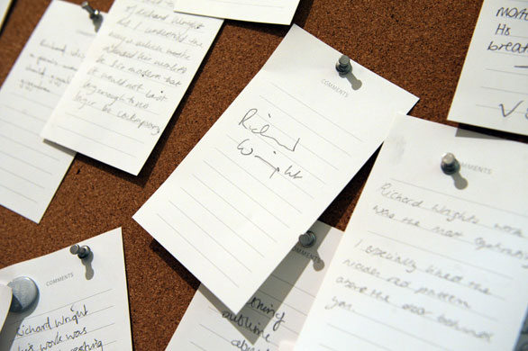 Wright wins Turner: Wright's name on the comments board at the Tate