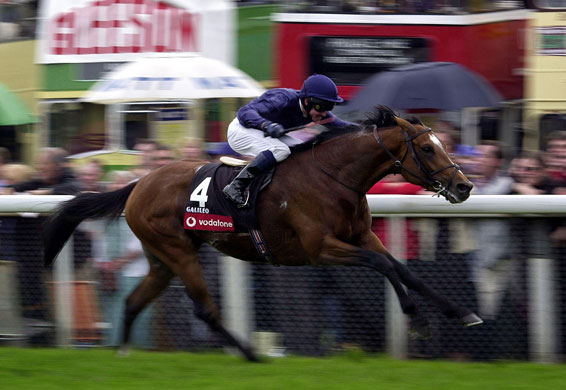 Mick Kinane Life: Mick Kinane and Galileo storm home at Epsom to land 2001 The Vodafone Derby