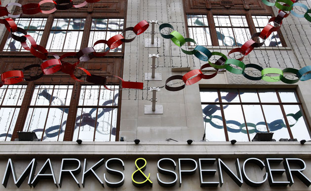 Year in Business: Christmas decorations outside a Marks & Spencer shop on Oxford Street