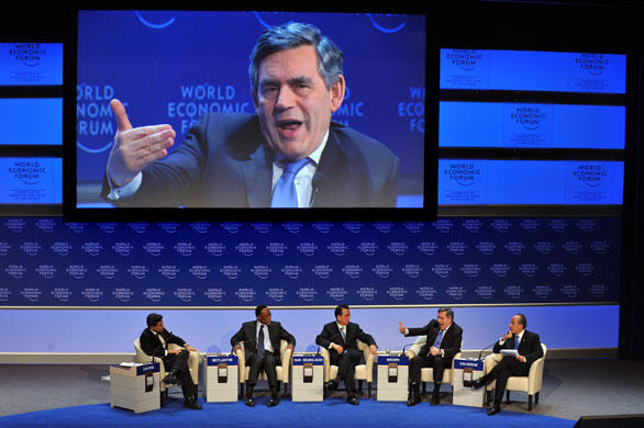 Year in Business: Prime Minister Gordon Brown talks at the World Economic Forum.