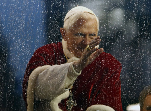 24 hours in pictures: Rome, Italy: Pope Benedict XVI waves from his popemobile