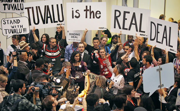 Copenhagen diary: COP15 Activists hold a demonstration in support of Tuvalu 