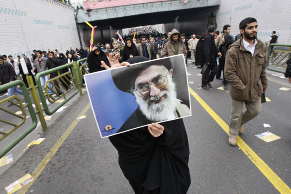 Iran revolution: rally commemorating the 30th anniversary of the 1979 revolution in Iran 