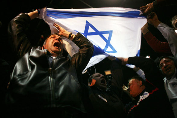 Elections in Israel: Supporters of Israeli opposition leader Binyamin Netanyahu