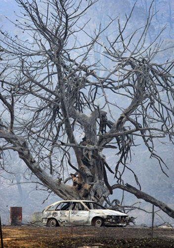 Australia fire aftermaths: Bush fires rage out of control in Victoria, Australia - 09 Feb 2009