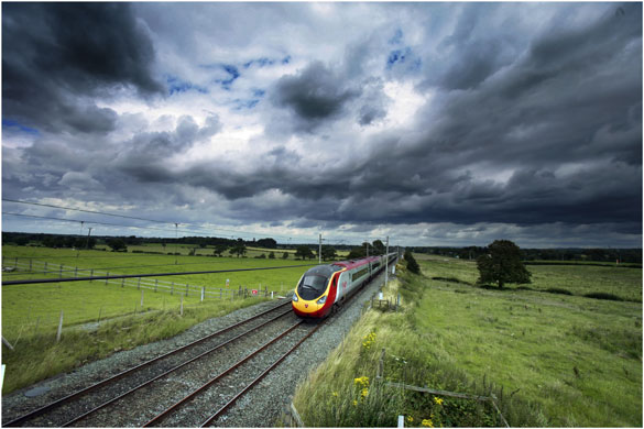 High-speed trains: A Virgin Pendolino train on the West Coast main line.
