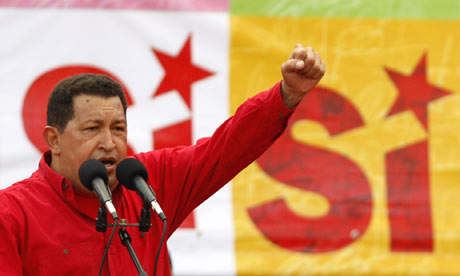 Hugo Chavez speaks at his closing campaign rally ahead of Sunday's  referendum