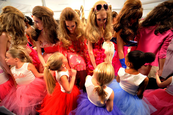 24 hours in pictures: Barbie Mattel show during Fashion Week in New York.