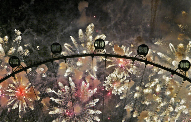 Big wheels : The world's largest observation wheel also known as the Singapore Flyer.