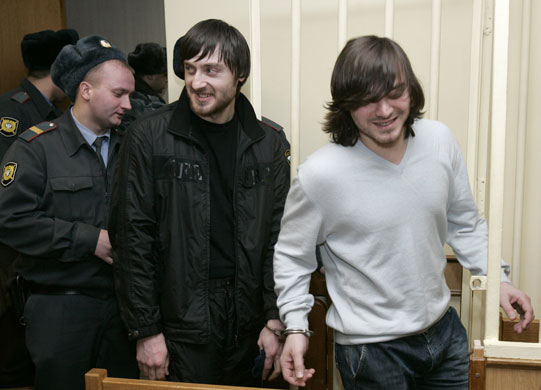 Anna Politkovskaya trial: Dzhabrail and Ibraghim Makhmudov at the murder trial of Anna Politkovskaya.
