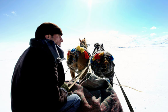 24 hours in pictures: Fishing on a frozen Lake Cildir in Turkey