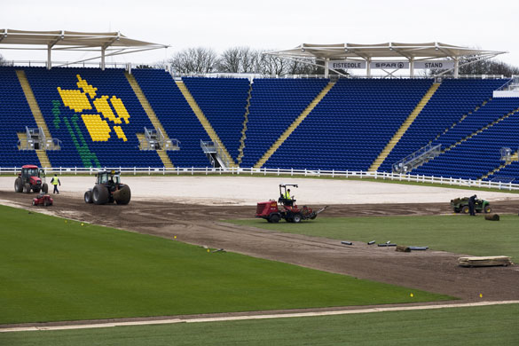 Swalec stadium: Outfield is turfed