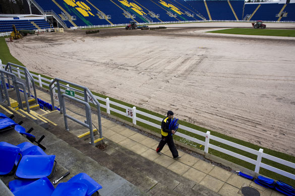 Swalec stadium: Seating is arranged