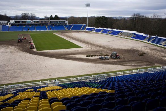 Swalec stadium: Work continues on the pitch