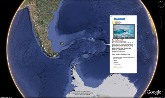 Gallery Google earth: Antarctic, with National Geographic layer