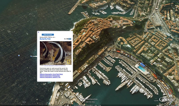 Gallery Google earth: Monaco, with 'Explore the Ocean' layer