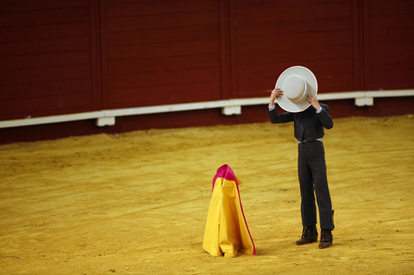 20 February 2009: Seville, Spain: An apprentice of a bullfighter