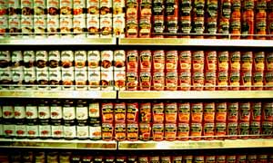 Supermarket shelves
