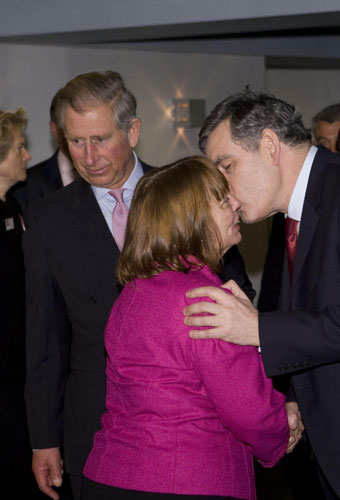 Gordon Brown Kisses: Prince Charles and Prime Minister Gordon Brown 