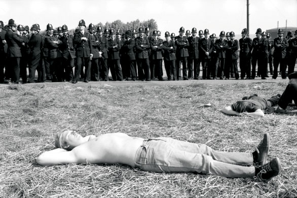 Don Mcphee: Miners sunbathing at Orgreave coking plant