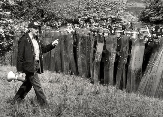 Orgreave Battle: Arthur Scargill facing up to police with riot shields