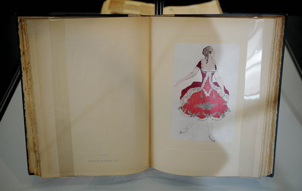 Ballet museum exhibits: An original watercolour from the Royal Ballet's enormous archive. 