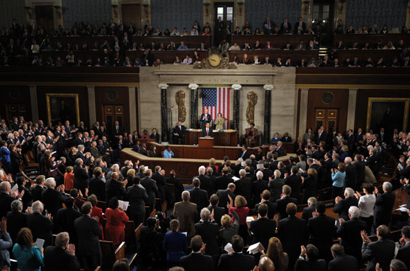 Barack Obama address: Barack Obama receives a standing ovation