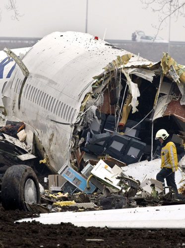 Turkish Airlines plane: Emergency services at the scene of a Turkish Airlines plane near Schipol.
