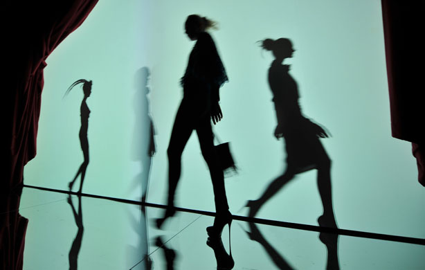 26 February 2009: Models during the Valeria Marini Fall/Winter 2009-2010 collection