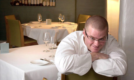 fat people with glasses. Heston Blumenthal in his restaurant The Fat Duck