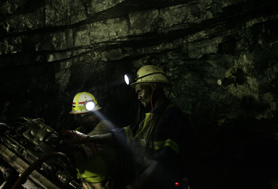Gallery 24hours in pictures: Miners in Modderfontein goldmine, outside Johannesburg