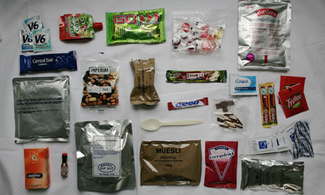 The new ration pack issued to soldiers by the Ministry of Defence 