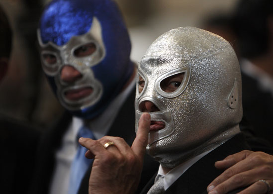 Gallery 24 hours in pictures: Mexican wrestlers Hijo del Santo and  Blue Demon 