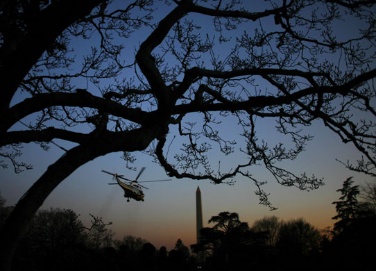Gallery 24 hours in pictures: Marine One, carrying President Barack Obama in Washington