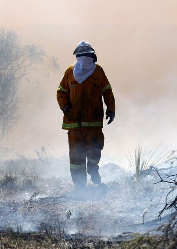 Gallery Australian fires: A firefighter surveys the damage from a bushfire