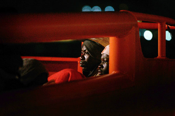 Gallery 8 February 2009: Tenerife: Would-be immigrants on the Marine Rescue boat Caliope