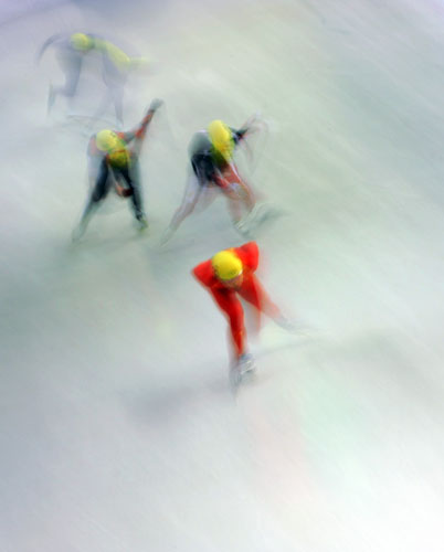 Gallery 8 February 2009: Sofia, Bulgaria: Meng Wang during the women's 500m quarter-finals