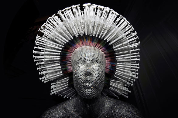 A sculpture made from Swarovski crystals by artist Mauro Perucchetti.
