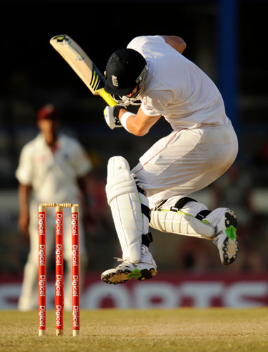 24sport: England's Pietersen avoids West Indies' Edwards bouncer