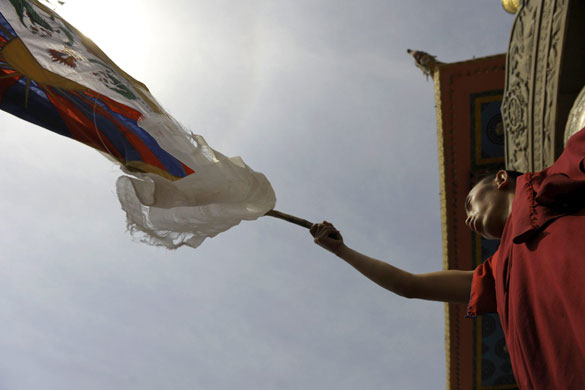 Kathmandu Uprising day: Displaced Tibetans protest on streets of Kathmandu