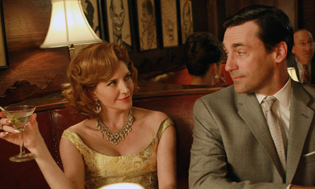 Melinda McGraw as Bobbie Barrett and Jon Hamm as Don Draper in Mad Men 